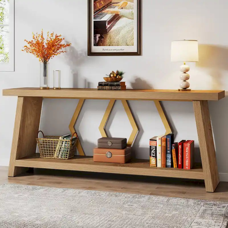 Table console d'appoint de canapé en bois de 180 cm pour entrée