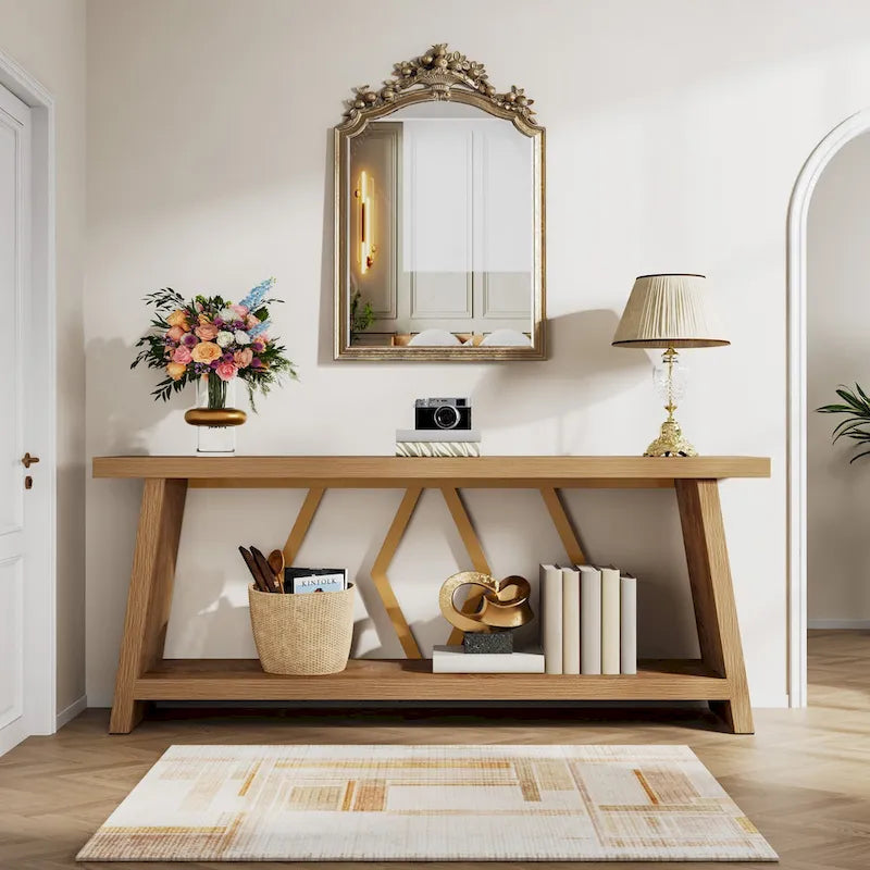Table console d'appoint de canapé en bois de 180 cm pour entrée