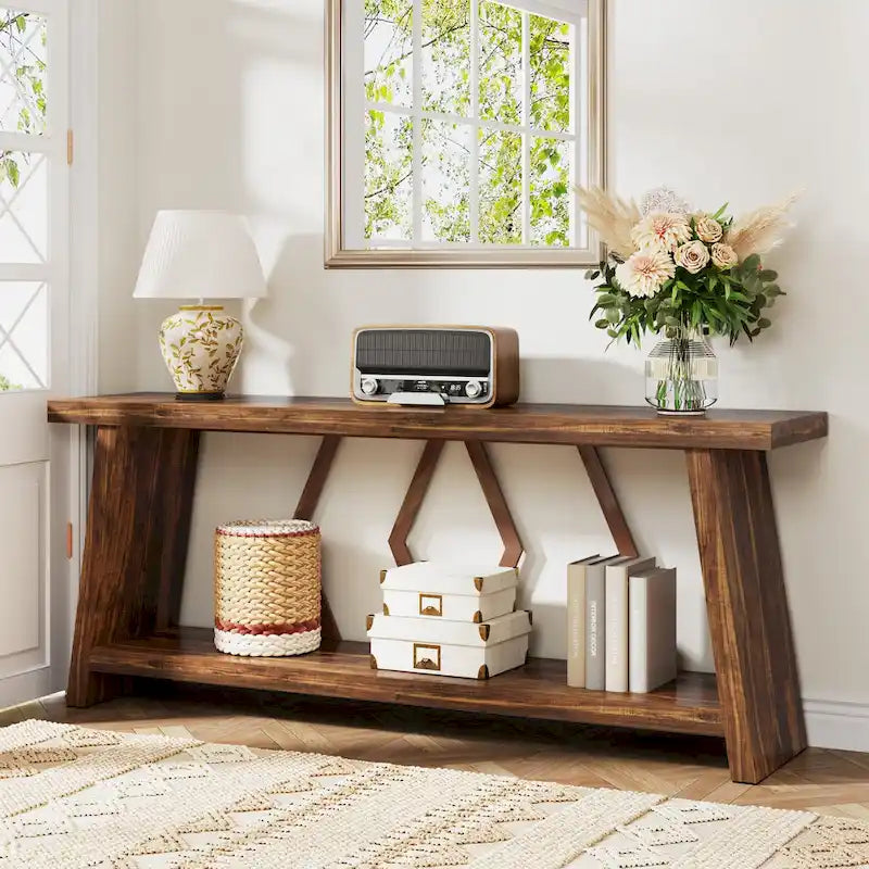 Table console d'appoint de canapé en bois de 180 cm pour entrée