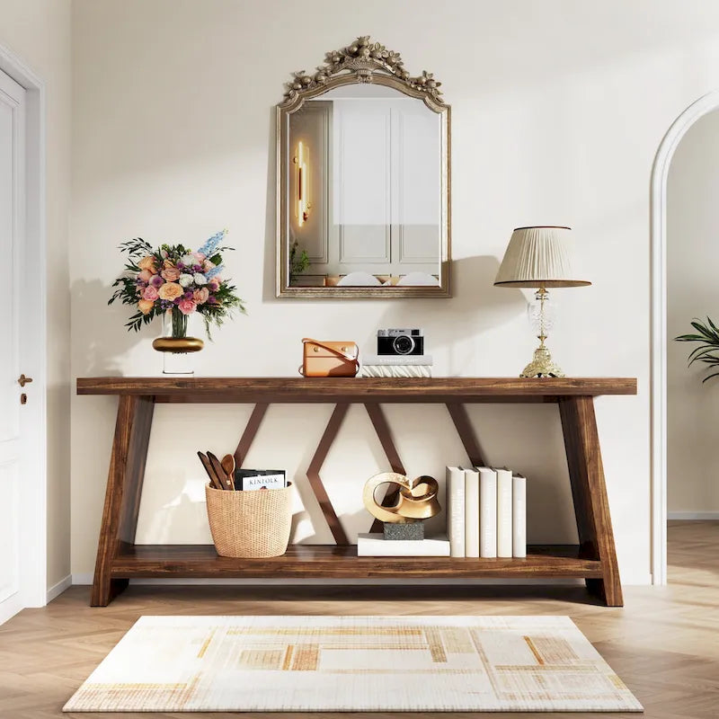 Table console d'appoint de canapé en bois de 180 cm pour entrée