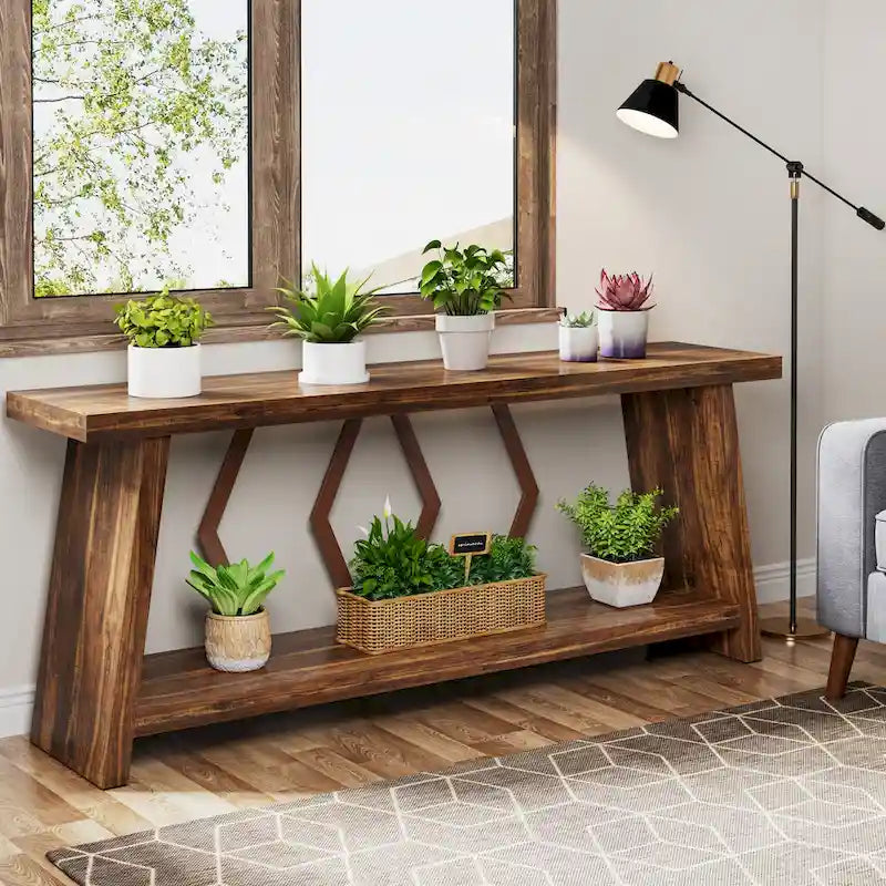 Table console d'appoint de canapé en bois de 180 cm pour entrée