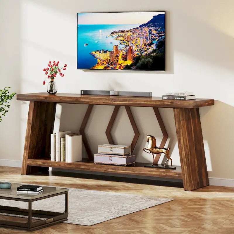 Table console d'appoint de canapé en bois de 180 cm pour entrée