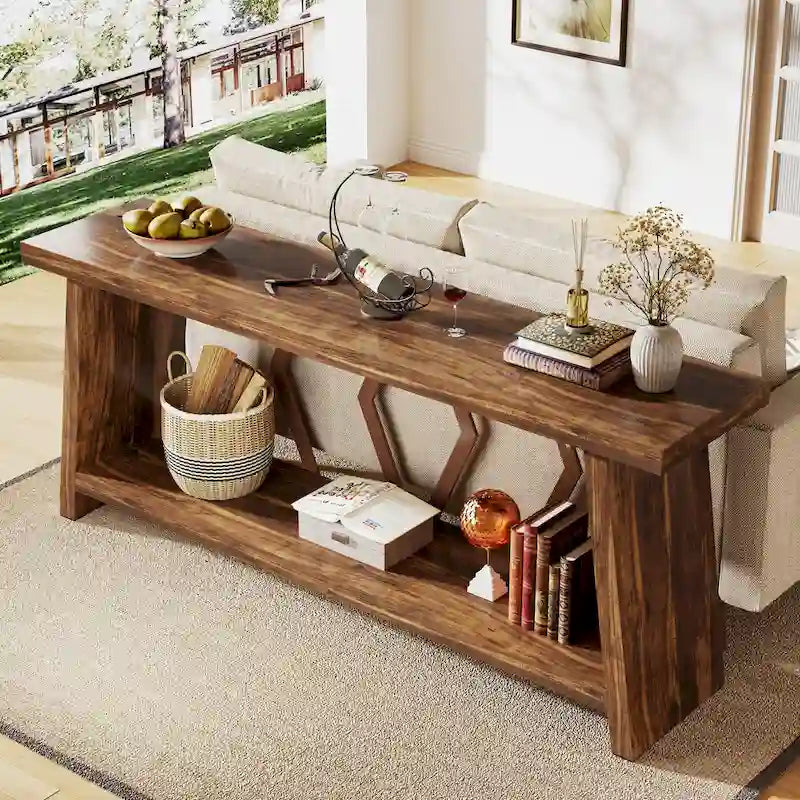 Table console d'appoint de canapé en bois de 180 cm pour entrée