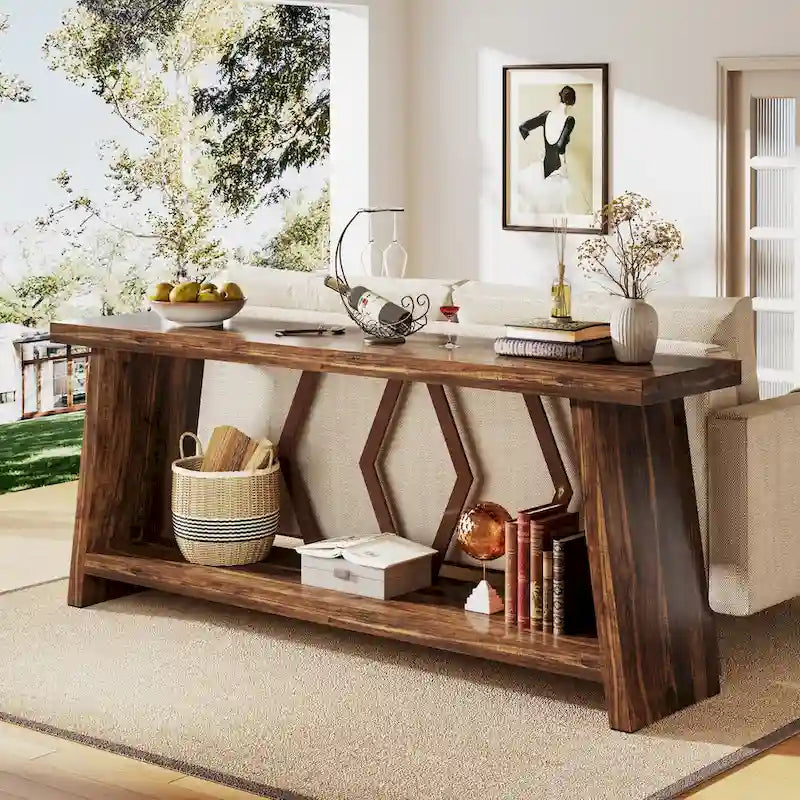 Table console d'appoint de canapé en bois de 180 cm pour entrée