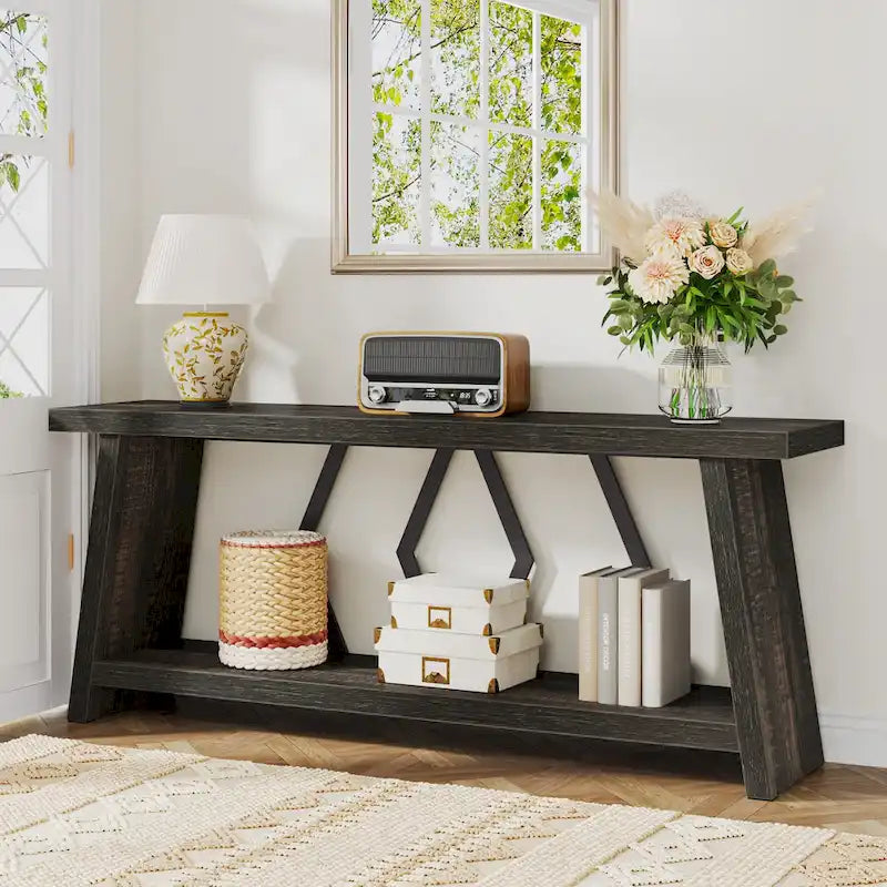 Table console d'appoint de canapé en bois de 180 cm pour entrée