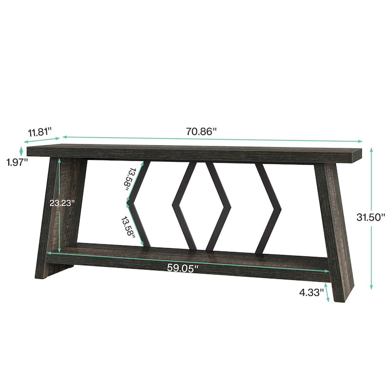 Table console d'appoint de canapé en bois de 180 cm pour entrée