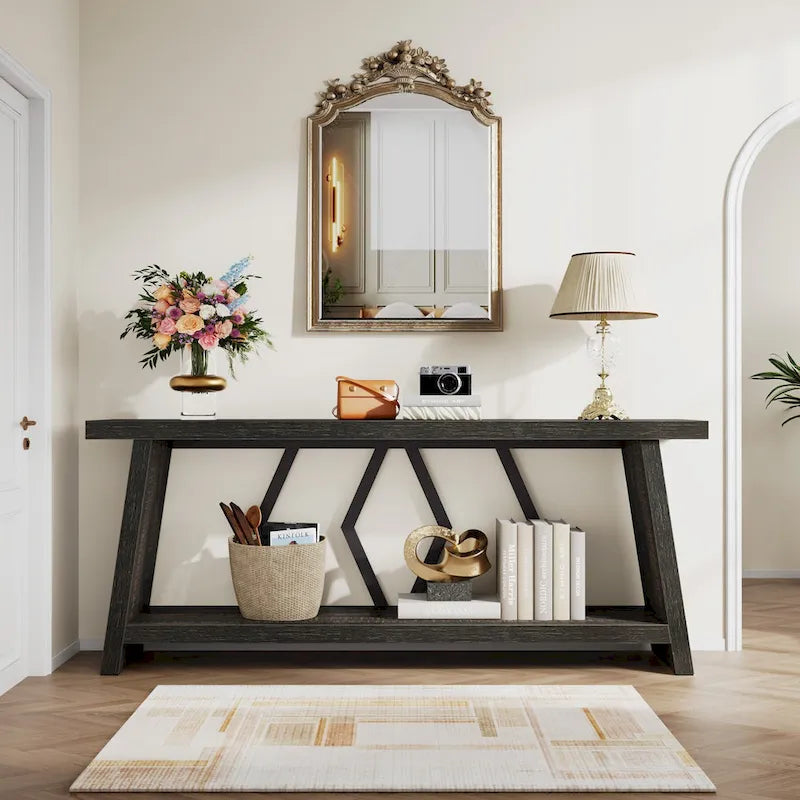 Table console d'appoint de canapé en bois de 180 cm pour entrée