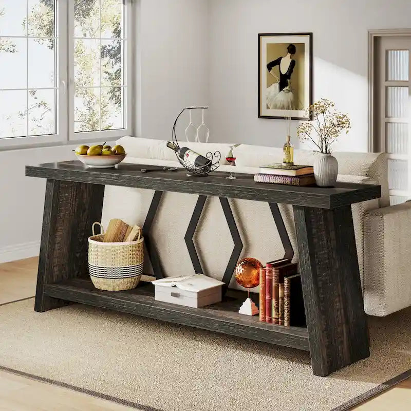 Table console d'appoint de canapé en bois de 180 cm pour entrée