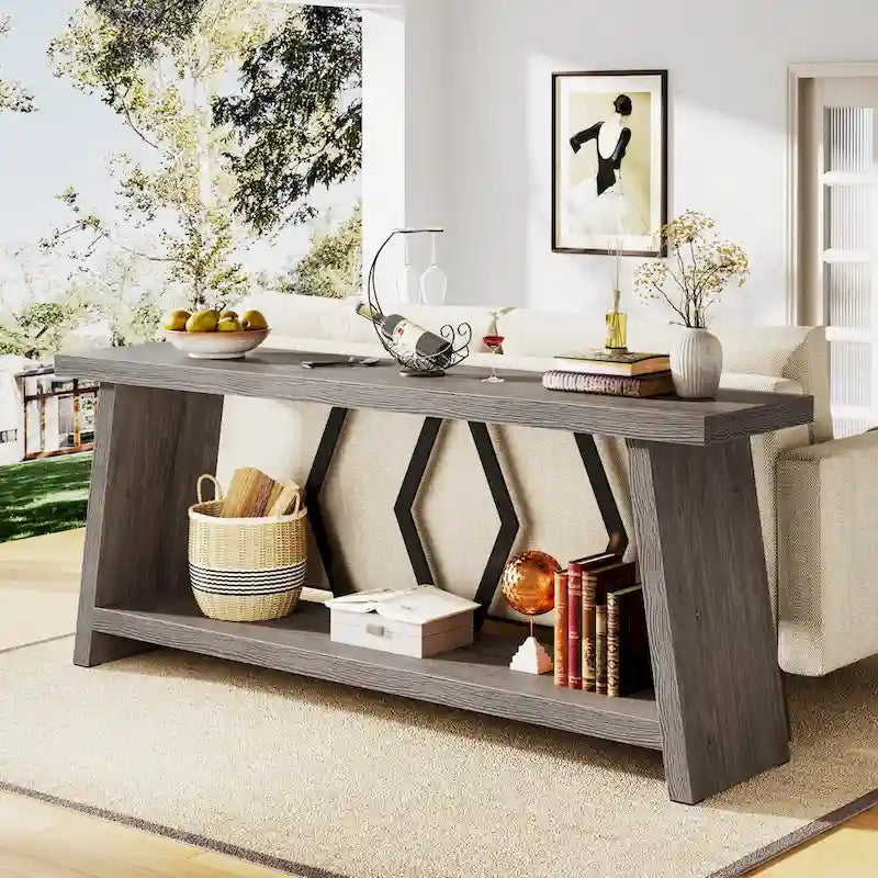 Table console d'appoint de canapé en bois de 180 cm pour entrée