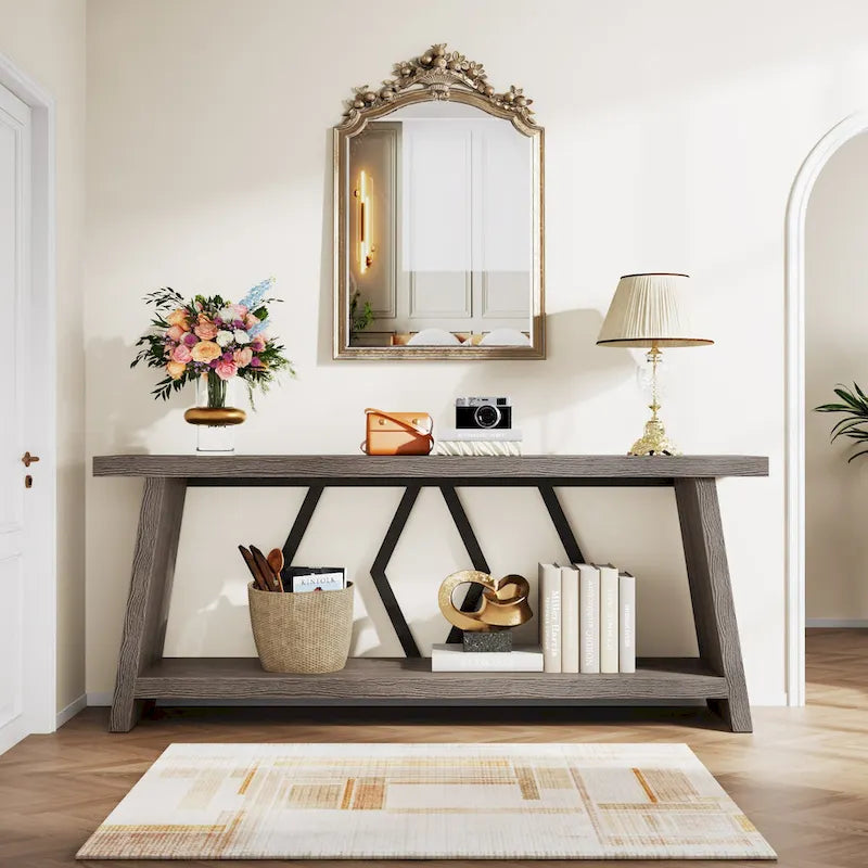 Table console d'appoint de canapé en bois de 180 cm pour entrée