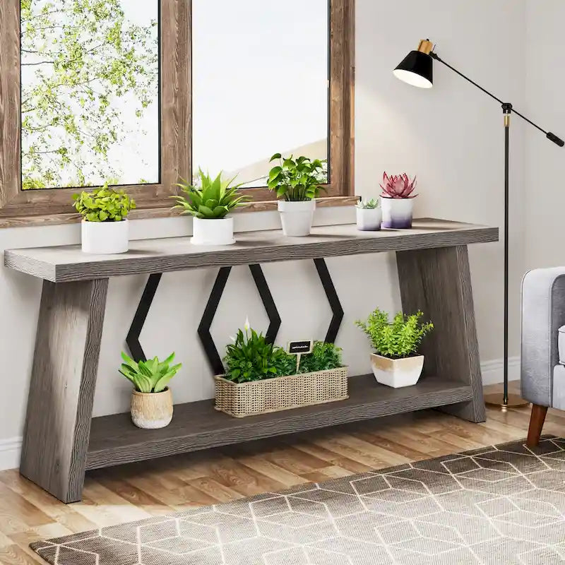 Table console d'appoint de canapé en bois de 180 cm pour entrée